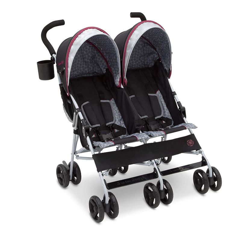 Photo 1 of Jeep Scout Double Stroller, Lunar Burgundy
