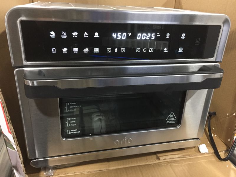 Photo 2 of Aria 30 Qt. Touchscreen Toaster Oven with Recipe Book, Brushed Stainless Steel
