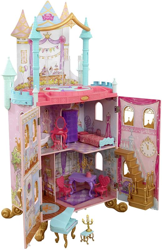 Photo 1 of KidKraft Disney Princess Dance & Dream Wooden Dollhouse, Over 4-Feet Tall with Sounds, Spinning Dance Floor and 20 Play Pieces, Gift for Ages 3+
