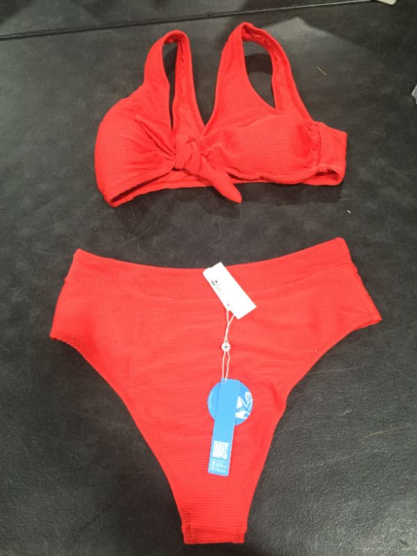 Photo 2 of Ribbed Red Bowknot Bikini size M
