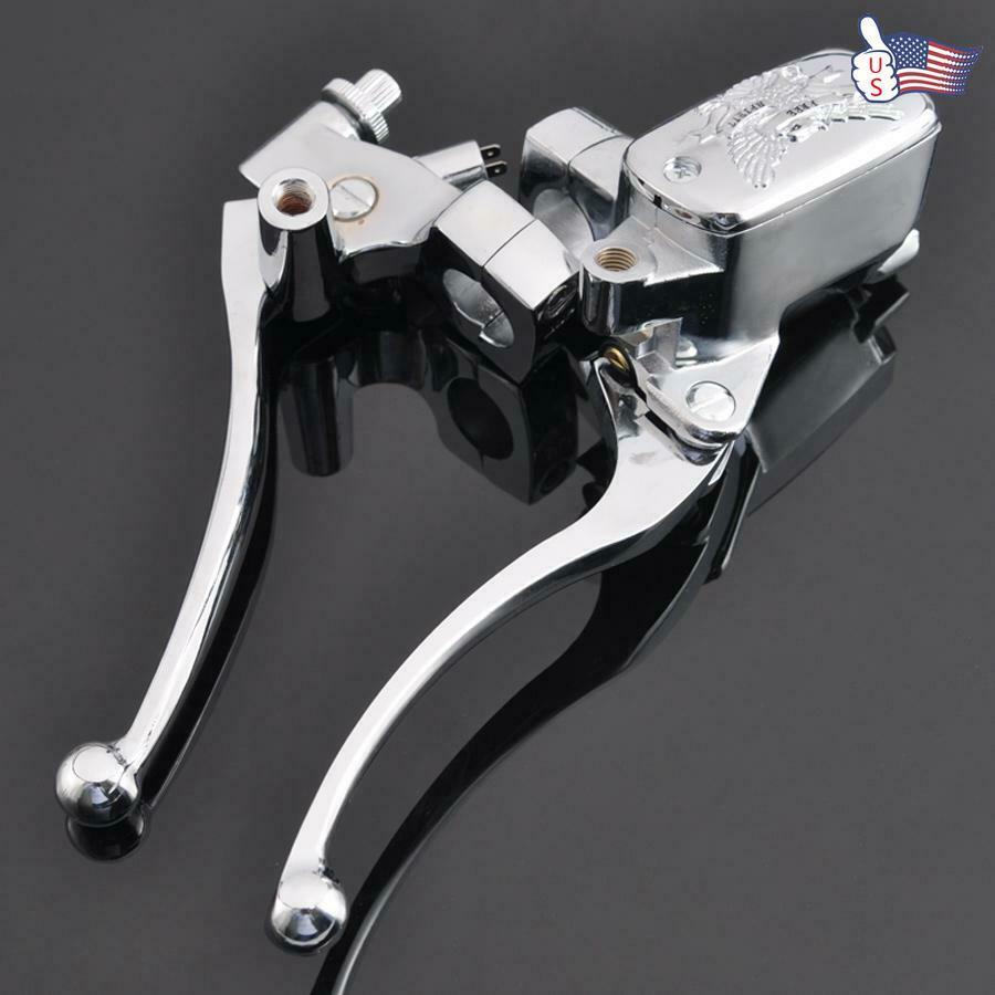 Photo 1 of Chrome Eagle Reservoir Brake Clutch Levers Master Cylinder For 25mm Handlebars
