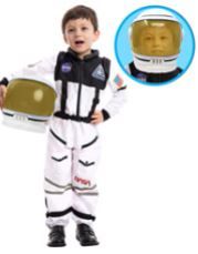 Photo 1 of Astronaut NASA Pilot Costume with Movable Visor Helmet for Kids SIZE M 
