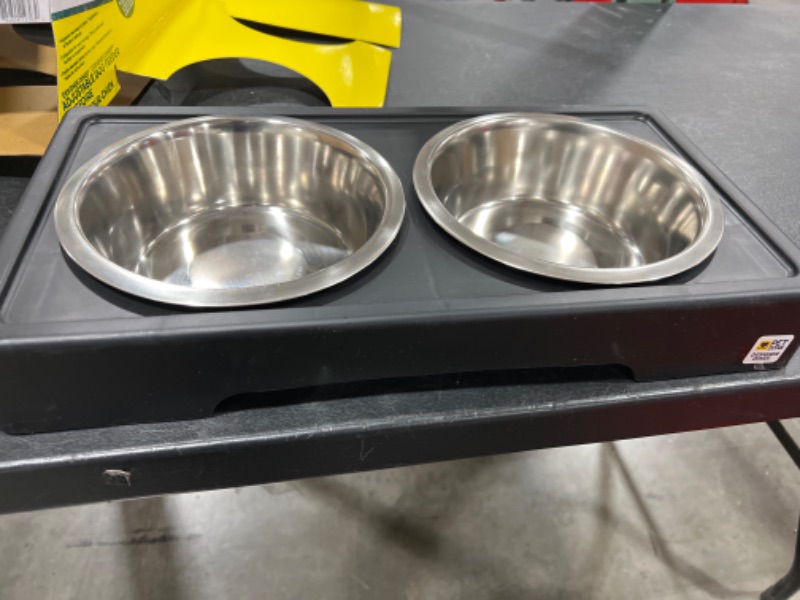 Photo 2 of Pet Zone Designer Diner Adjustable Elevated Dog & Cat Bowls, 7-cup