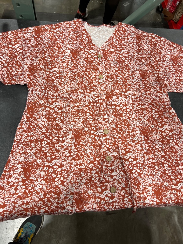 Photo 1 of ORANGE WOMENS FLORAL BLOUSE SIZE M