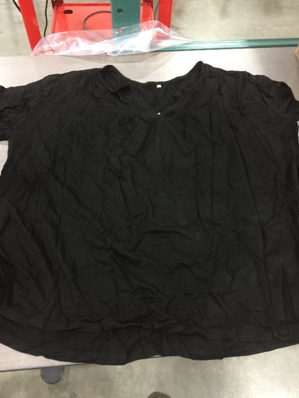 Photo 1 of Womens (4XL) Buttoned Neck Blouse BLACK