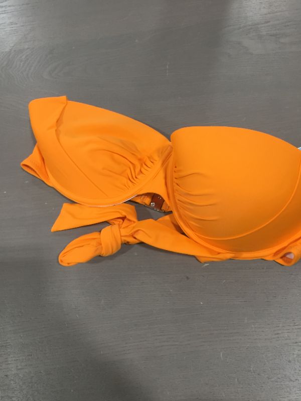 Photo 2 of Womens (L) Orange Halter Wide Straps Bikini Top
