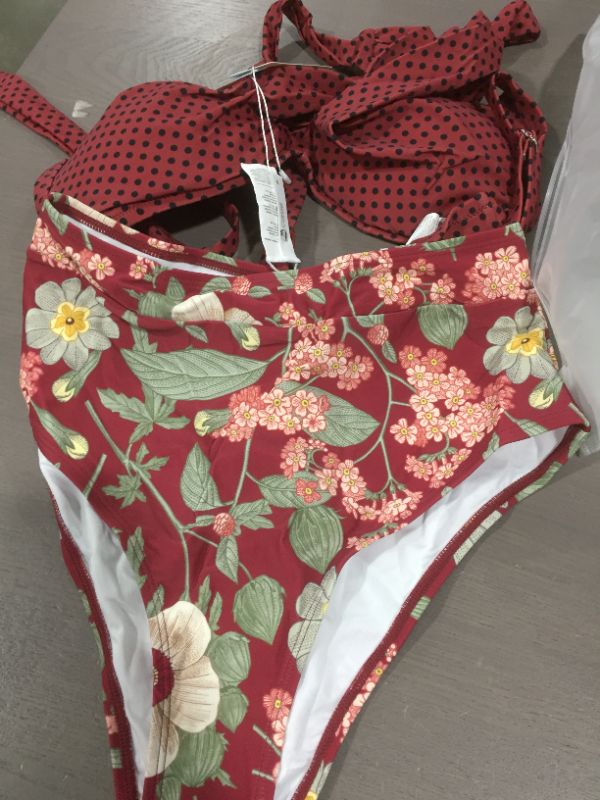 Photo 2 of Womens (S) Polka Dot And Floral Twist Bikini
