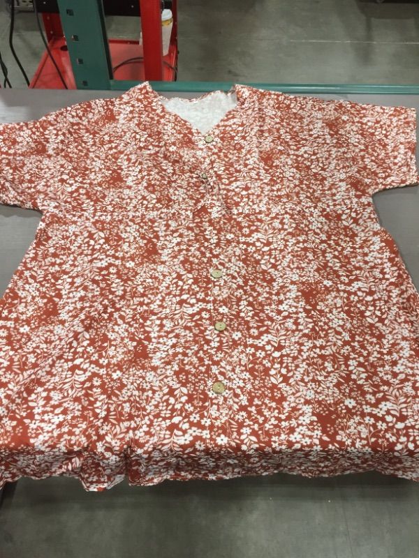 Photo 1 of Women's clothing, burnt orange floral top- Size XL