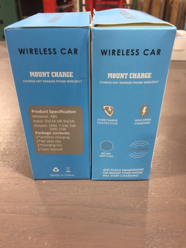 Photo 3 of  2 pack-10W QI Wireless Fast Charger Car Mount Holder Stand For iPhone X XS Samsung S9
