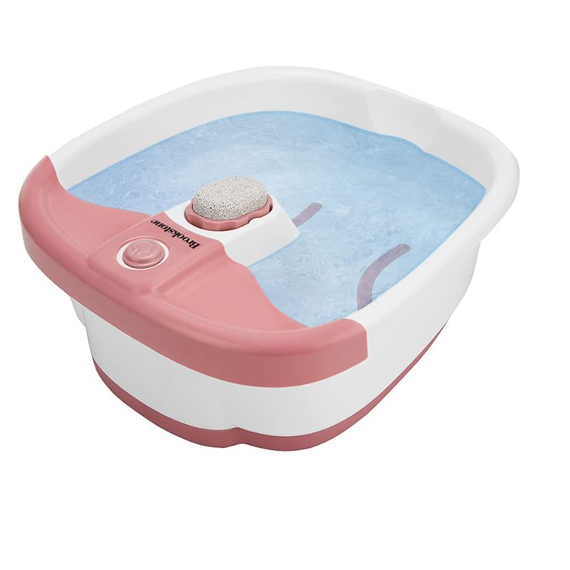 Photo 1 of Brookstone Hydro Bubble Foot Spa, Invigorating Bubble Massage, Raised Massage Nodes, Toe-Touch Controls, Splash Guard, Heat Maintenance, Tub Maintains Warmth, Exfoliating Pumice Stone, At-Home Spa