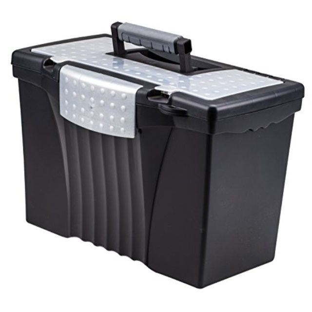 Photo 1 of Sterilite Portable Lockable File Box Organizer with Handle