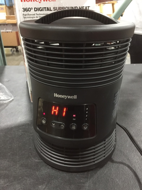 Photo 2 of Honeywell HHF370B 360 Degree Surround Fan Forced Heater with Surround Heat Output Charcoal Grey Energy Efficient Portable Heater with Adjustable Thermostat & 2 Heat Settings
