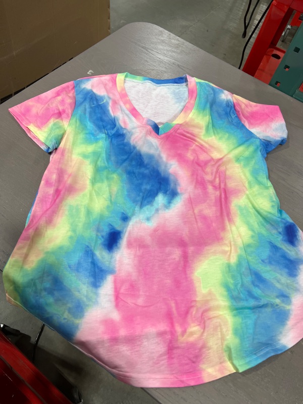 Photo 1 of V NECK WOMENS TYE DYE SHIRT SIZE 2XL RUNS SMALL 