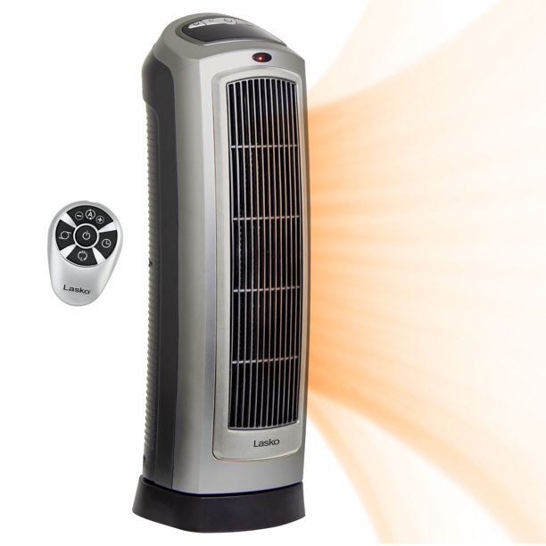 Photo 1 of Lasko 1500W Digital Ceramic Space Heater with Remote, 755320, Silver