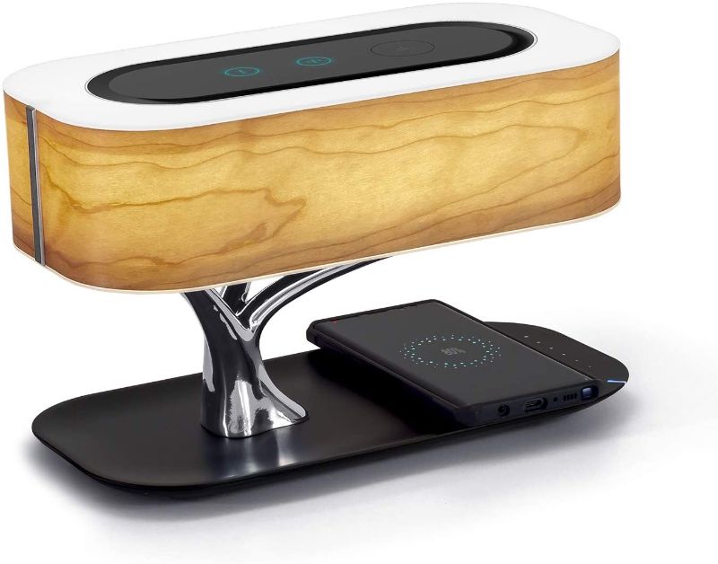 Photo 1 of AMPULLA Masdio by Ampulla Bedside Lamp with Bluetooth Speaker and Wireless Charger, Table Lamp Desk Lamp with Sleep Mode Stepless Dimming