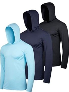 Photo 1 of 3 Pack: Mens Dry Fit Moisture Wicking Long Sleeve Active Athletic Hoodie Pullover Sweatshirt
XL 