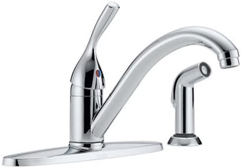 Photo 1 of Delta Faucet Classic Single-Handle Kitchen Sink Faucet with Side Sprayer in Matching Finish, Chrome 400-DST
