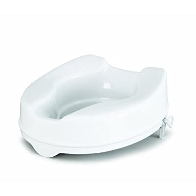 Photo 1 of Homecraft Savanah Raised Toilet Seat Without Lid, Elongated & Elevated Lock Seat Support for Elderly, Handicapped and Disabled Users, White Colour