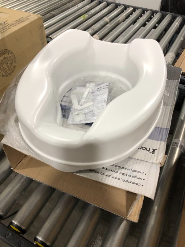 Photo 2 of Homecraft Savanah Raised Toilet Seat Without Lid, Elongated & Elevated Lock Seat Support for Elderly, Handicapped and Disabled Users, White Colour