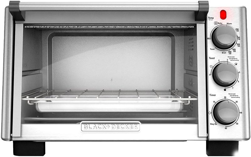 Photo 1 of BLACK+DECKER 6-Slice Convection Countertop Toaster Oven, Stainless Steel/Black, TO2050S
