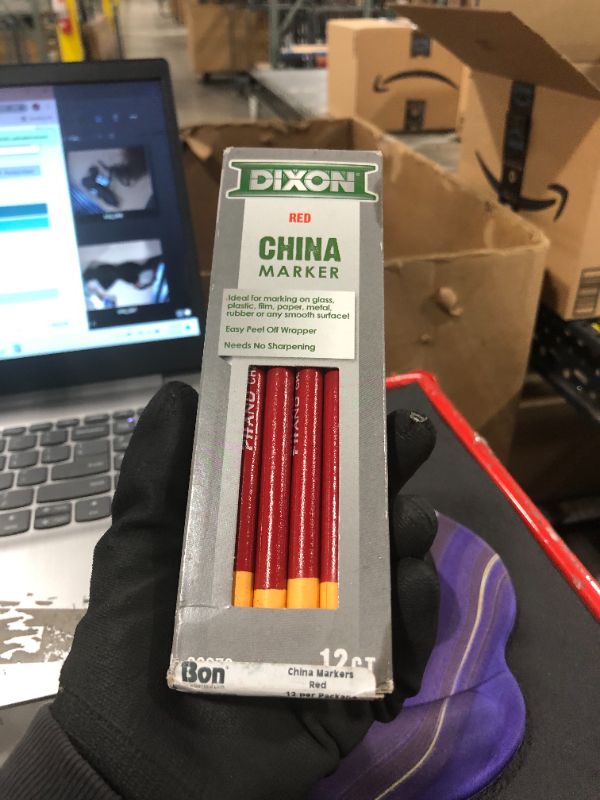 Photo 2 of Dixon 00079 China Markers, Red, 12-Pack, 7 x 2.2 x 0.8 inches
