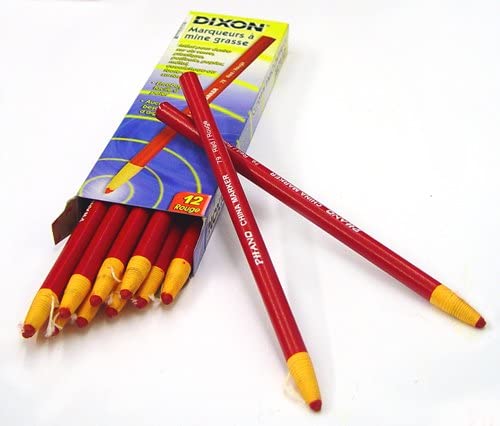 Photo 1 of Dixon 00079 China Markers, Red, 12-Pack, 7 x 2.2 x 0.8 inches
