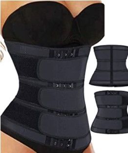 Photo 1 of Wuluwala Women's Waist Trainer Corset Trimmer 3 Belts Cincher Body Shaper Sports Girdle Weight Loss Shapewear, S