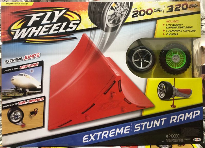Photo 1 of Fly Wheels Ramp with Launcher + 2 Wheels - Rip it up to 200 Scale MPH, Fast Speed, Amazing Stunts & Jumps up to 30 feet! All Terrain Action: Dirt, Mud, Water, Snow- One of The Hottest Wheels Around!
