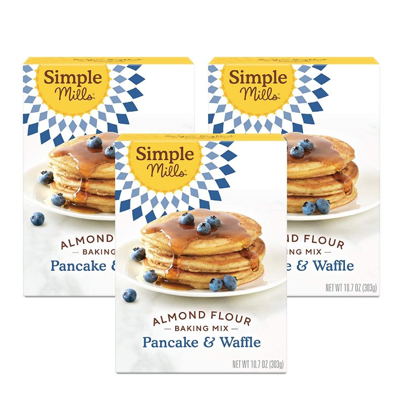 Photo 1 of 2 PACK TOTAL OF 6!!! Simple Mills Almond Flour Pancake Mix & Waffle Mix, Gluten Free, Made with whole foods, 3 Count, (Packaging May Vary)
BB 11 25 2021 
