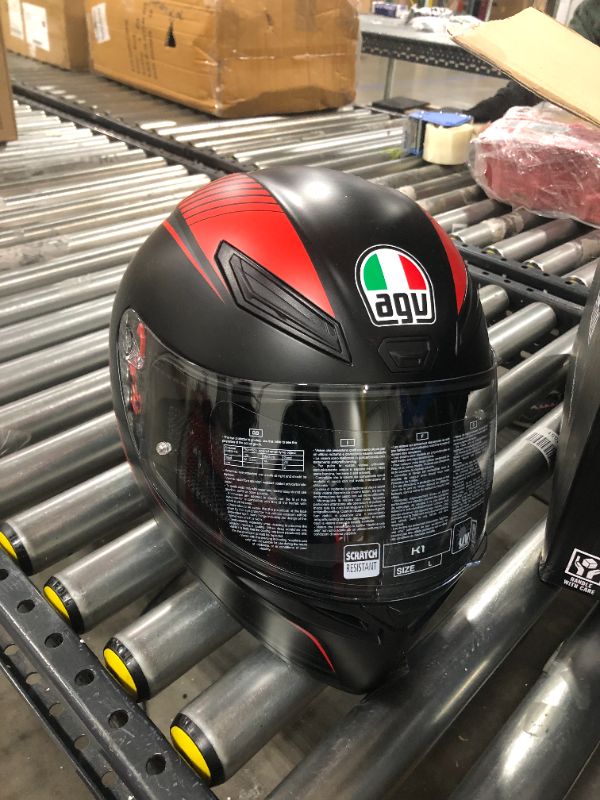 Photo 2 of AGV K1 WARMUP Sport Helmet (Matte Black/Red) L (Large)