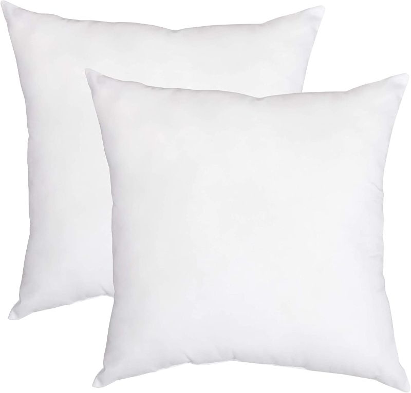 Photo 1 of Amazon Basics White Hypoallergenic Decorative Throw Pillow Insert - 24" x 24", 2-Pack
