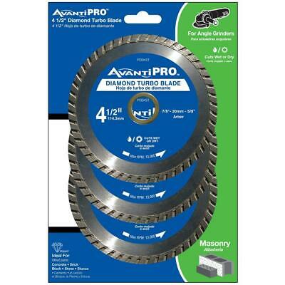 Photo 1 of 4.5 in. Turbo Diamond Blade 3-Pack Wet/Dry Cutting for Angle Grinders 13,000 RPM
