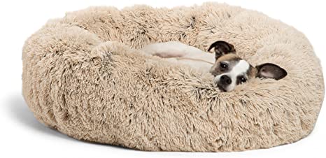 Photo 1 of Best Friends by Sheri The Original Calming Donut Cat and Dog Bed in Shag or Lux Fur, Machine Washable, High Bolster, Multiple Sizes- 36x36
