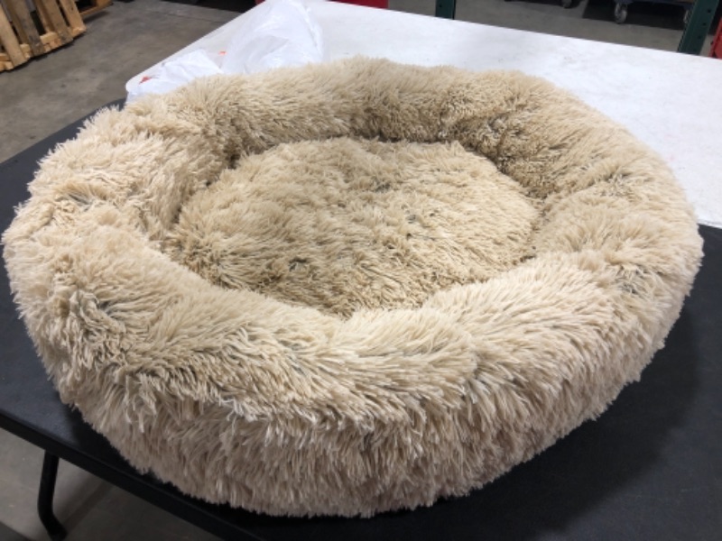 Photo 2 of Best Friends by Sheri The Original Calming Donut Cat and Dog Bed in Shag or Lux Fur, Machine Washable, High Bolster, Multiple Sizes- 36x36
