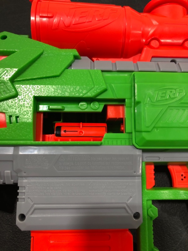 Photo 3 of Nerf DinoSquad Rex-Rampage Motorized Dart Blaster, 10-Dart Clip, 20 Nerf Darts
