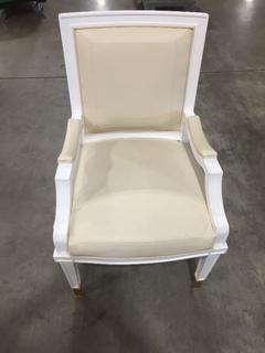 Photo 2 of FAUX LEATHER WHITE DINING CHAIR 21L X 23W X 37H INCHES