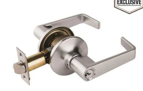 Photo 1 of Commercial 2-3/4 in. Satin Chrome Standard Duty Keyed Entry Door Lever
