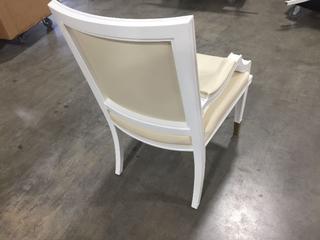 Photo 2 of FAUX LEATHER WHITE DINING CHAIR 21L X 23W X 37H INCHES