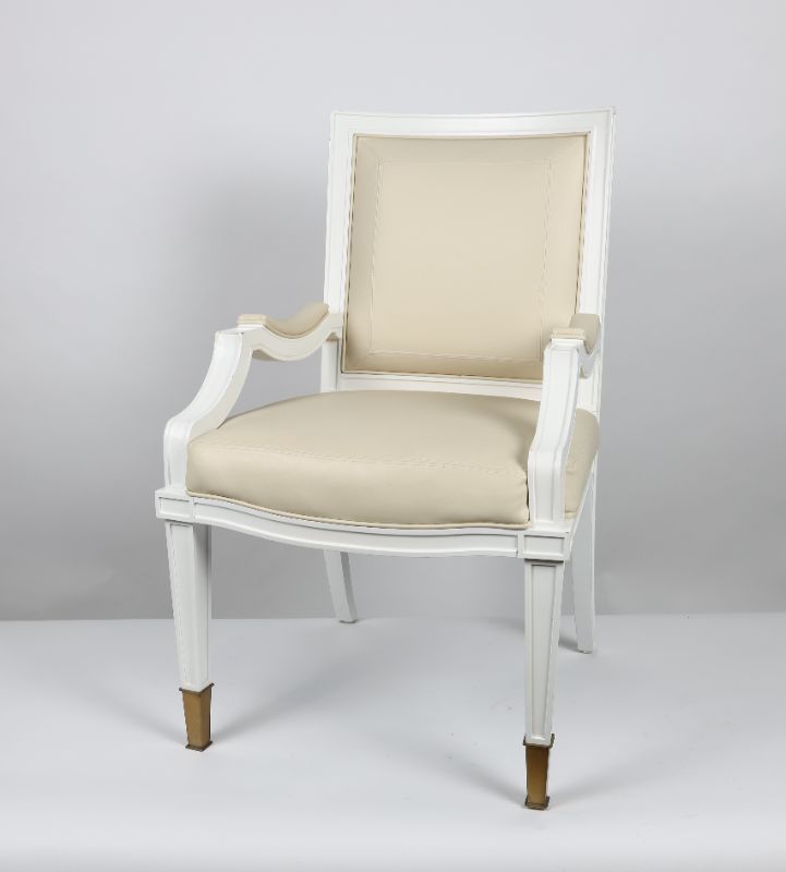 Photo 1 of FAUX LEATHER WHITE DINING CHAIR 21L X 23W X 37H INCHES
