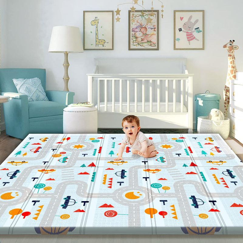 Photo 1 of Gimars XL 0.6 inch Thicker Reversible Foldable Baby Play Mat, Waterproof Foam Floor Baby Crawling Mat, Portable Baby Playmat for Infants, Toddler, Kids, Indoor Outdoor Use
