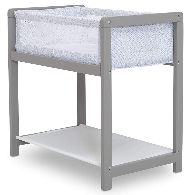 Photo 1 of Delta Children Classic Wood Bedside Bassinet Sleeper - Portable Crib with High-End Wood Frame, Link