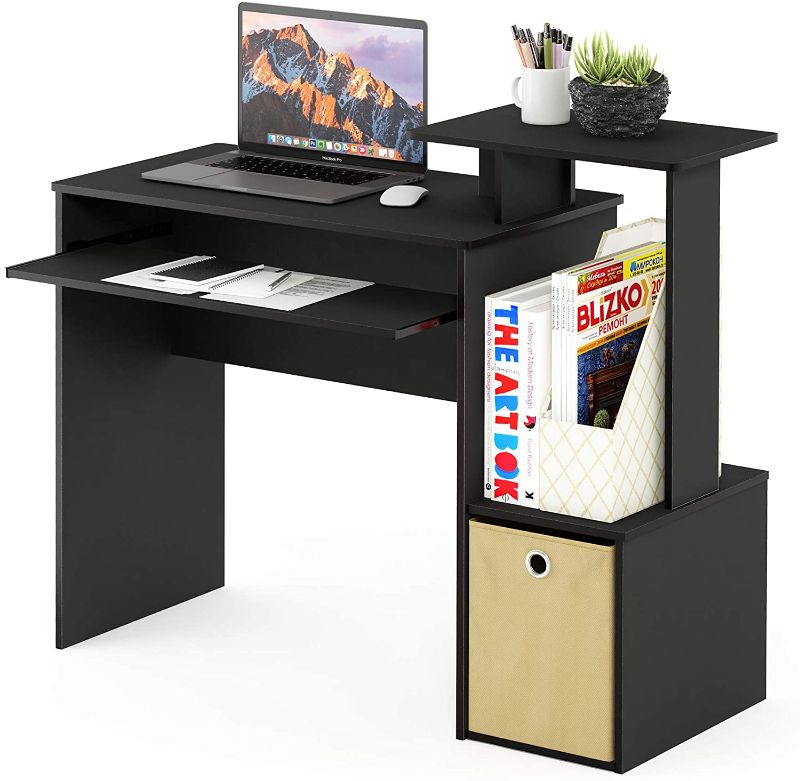 Photo 1 of Furinno Econ Multipurpose Home Office Computer Writing Desk, Black/Brown