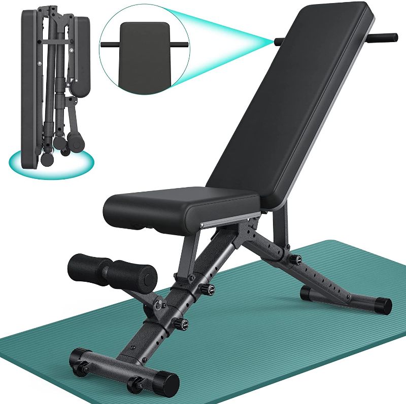 Photo 1 of BARWING 10-5-4-2 Weight Bench Adjustable Exercise | 800 LB Heavy Incline Decline Bench Press for Home Gym More Stable and Posture Adjustments | 5 Min Easy Assembly Foldable Training Lifting Bench | Dragon Flag Handle for Abdominal Arm Workout
