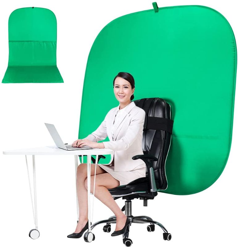 Photo 1 of RGTBANWPN Green Screen Chair, 59in Portable Green Screen Chair, Portable Background, 4.65ft Green Background Screen Portable, Chroma Key Green for Video Chat, Zoom, Green Screen Video Background.
