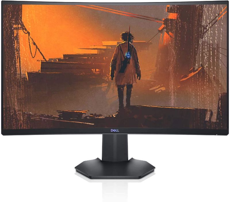 Photo 1 of Dell 144Hz Gaming Monitor 27 Inch Curved Monitor with FHD (1920 x 1080) Display, Nvidia G-Sync and AMD FreeSync HDMI, DisplayPort, VESA Certified, Gray - S2721HGF
