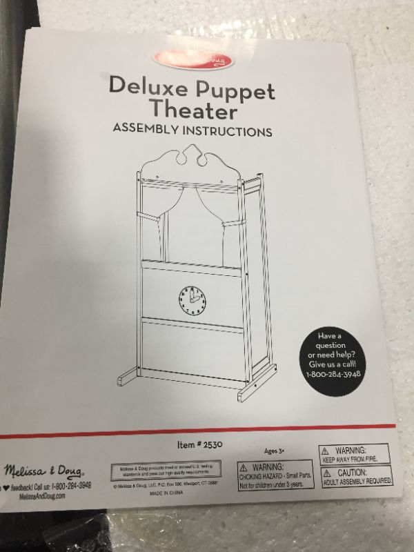 Photo 3 of Melissa & Doug Deluxe Puppet Theater - Sturdy Wooden Construction
