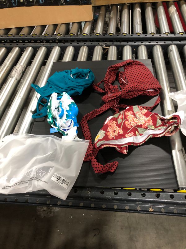 Photo 3 of 2 PACK BIKINIS!!! Tropical Palms Twist-Front High Waisted Bikini AND 
Polka Dot And Floral Twist Bikini
BOTH MEDIUM 