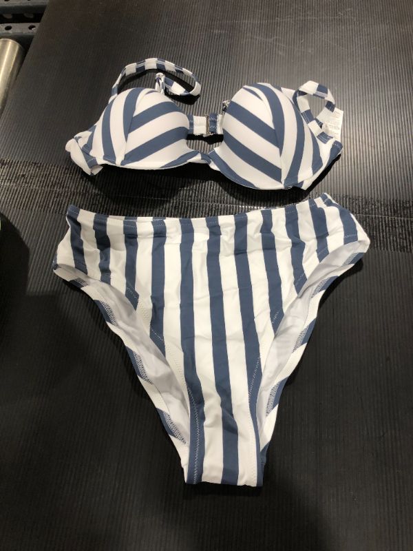 Photo 1 of Eden Striped Moulded Cup Bikini
LARGE 