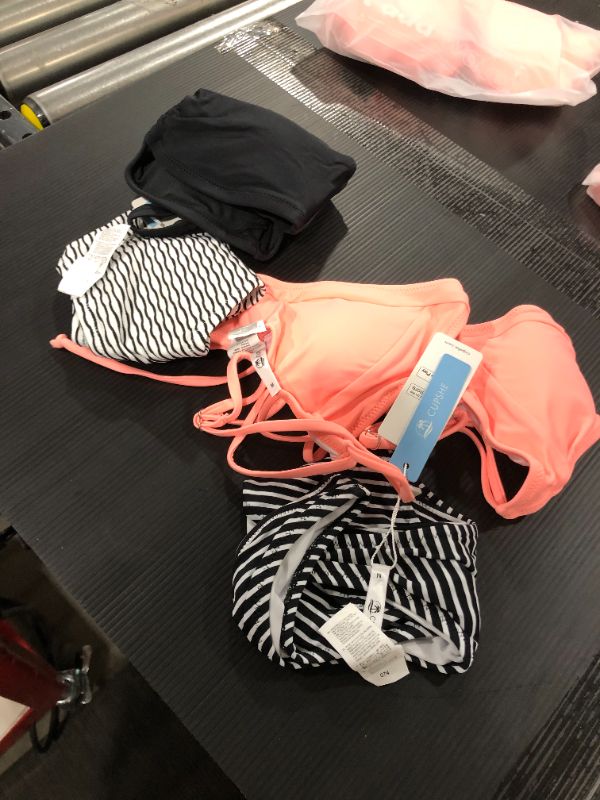 Photo 1 of 2 PACK!! Peachy And Striped High Leg Bikini AND One Shoulder Bikini With Stripes
BOTH MEDIUM 

