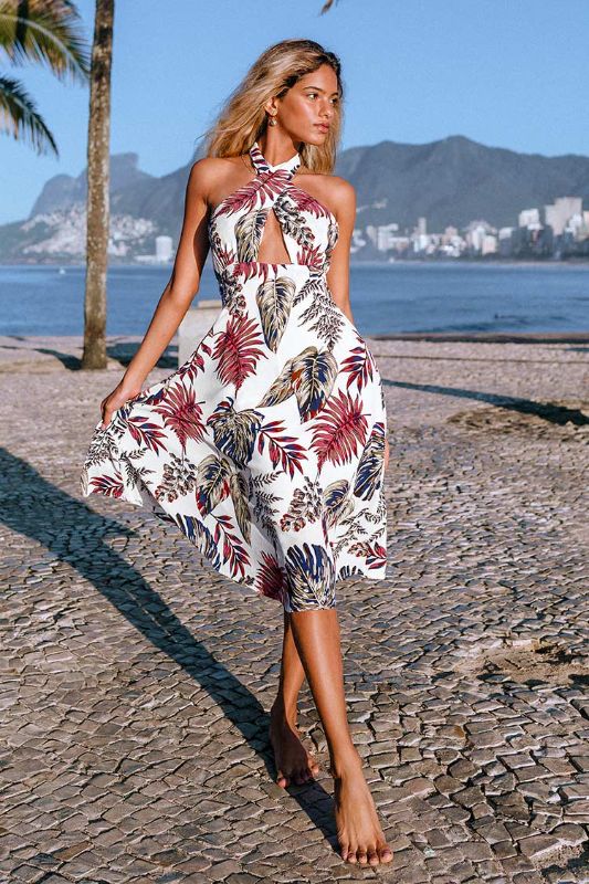 Photo 1 of Kara Tropical Halter Dress
MED